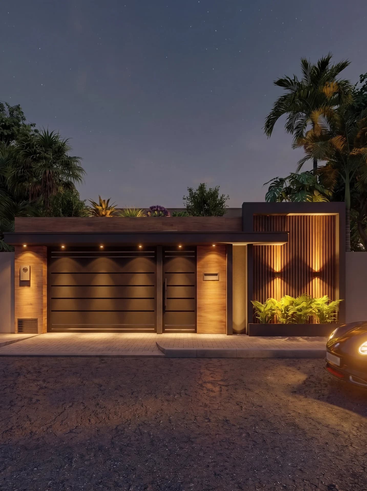 Fachada Residencial Rodrigo — Retrofit Volumétrico & Iluminação Noturna