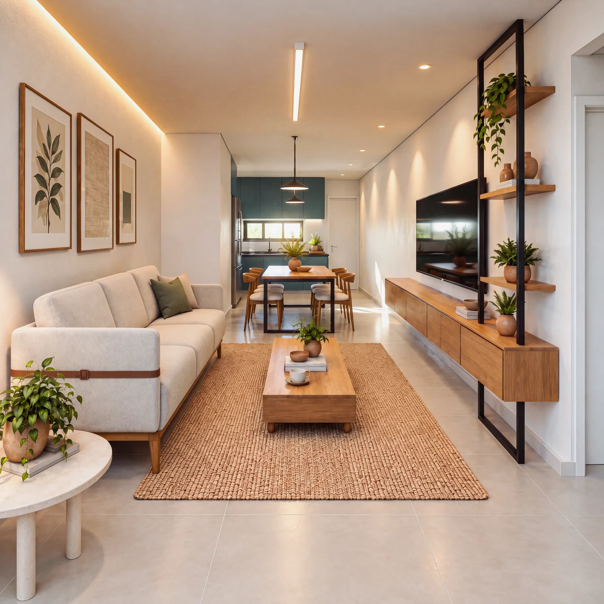 Living Integrado & Painel Ripado